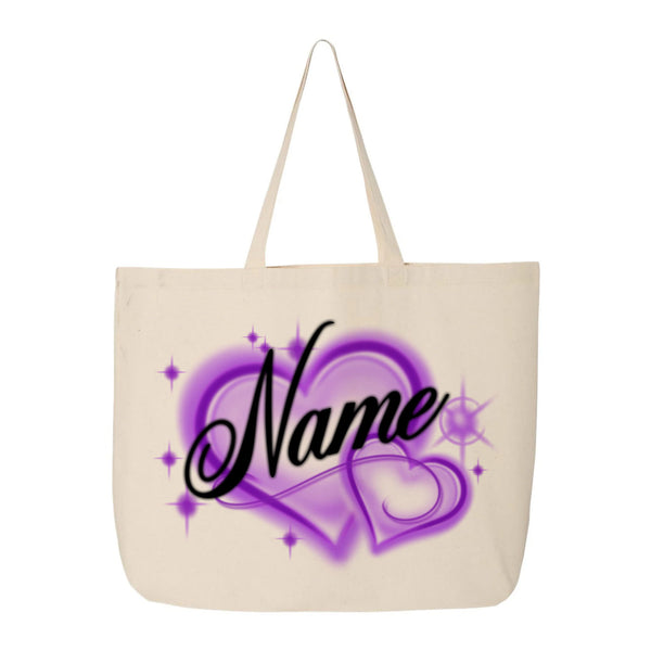 Airbrush Name Tote (Natural)