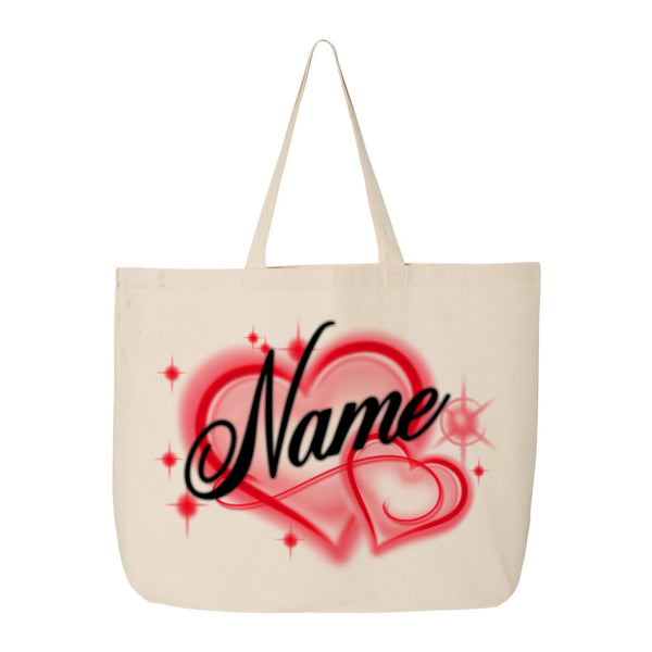 Airbrush Name Tote (Natural)