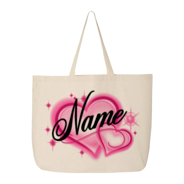 Airbrush Name Tote (Natural)